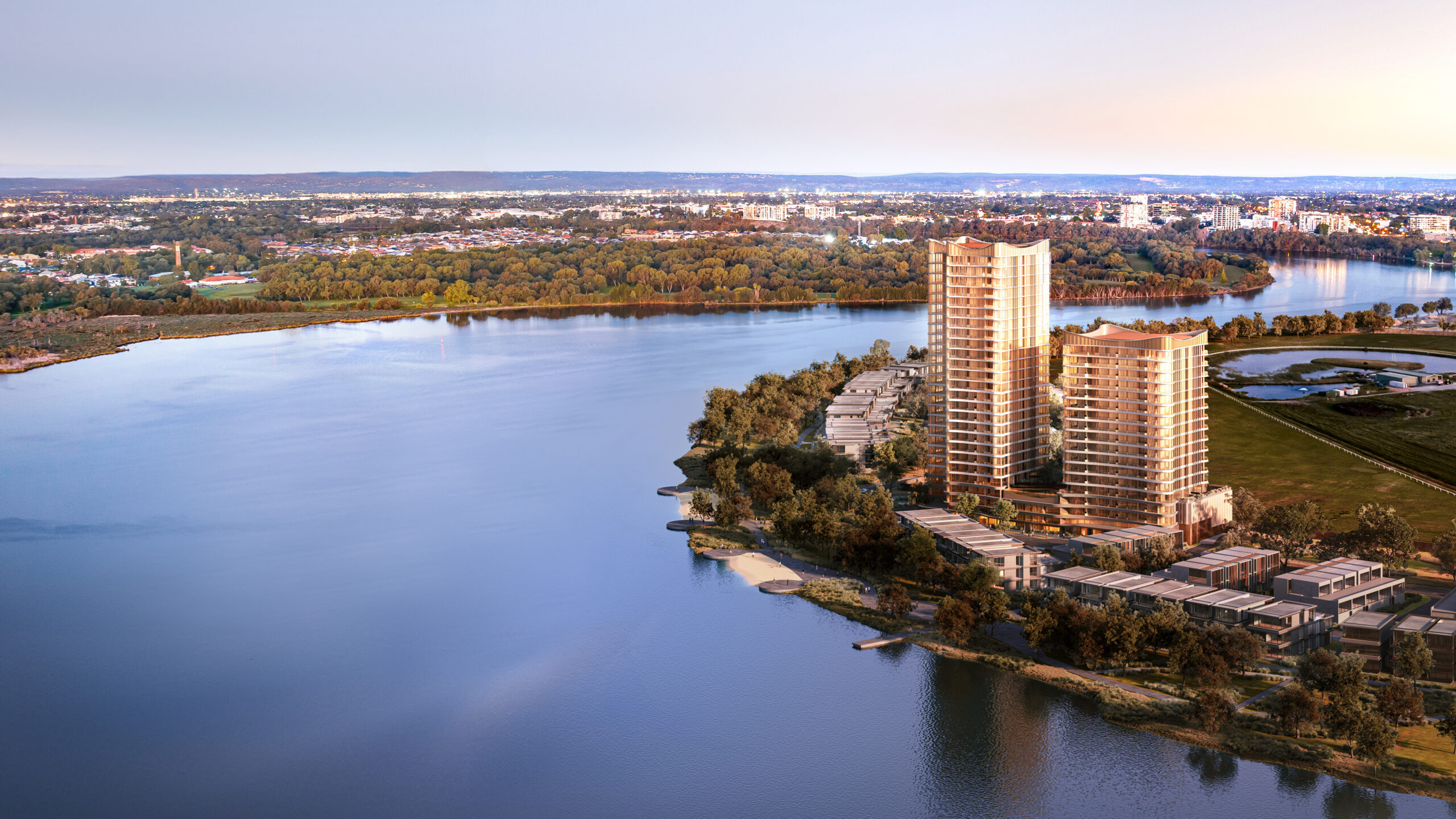 Somerset Apartments at Burswood Point, on the Swan River in Perth